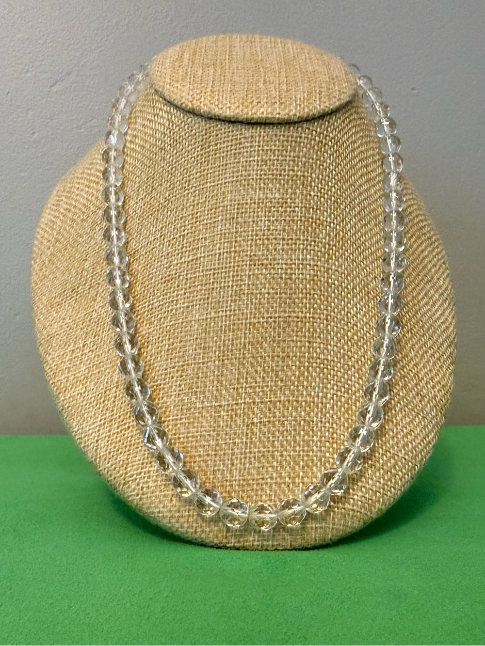 Vintage Clear Crystal Bead Necklace - Women Jewelry
